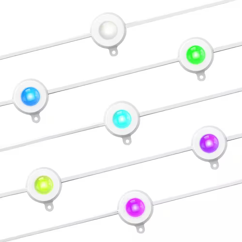 30-Light 50 Ft. Outdoor Plug-In RGB+W Integrated LED Smart Wi-Fi Novelty White String-Light Extension Set (2-Pack)