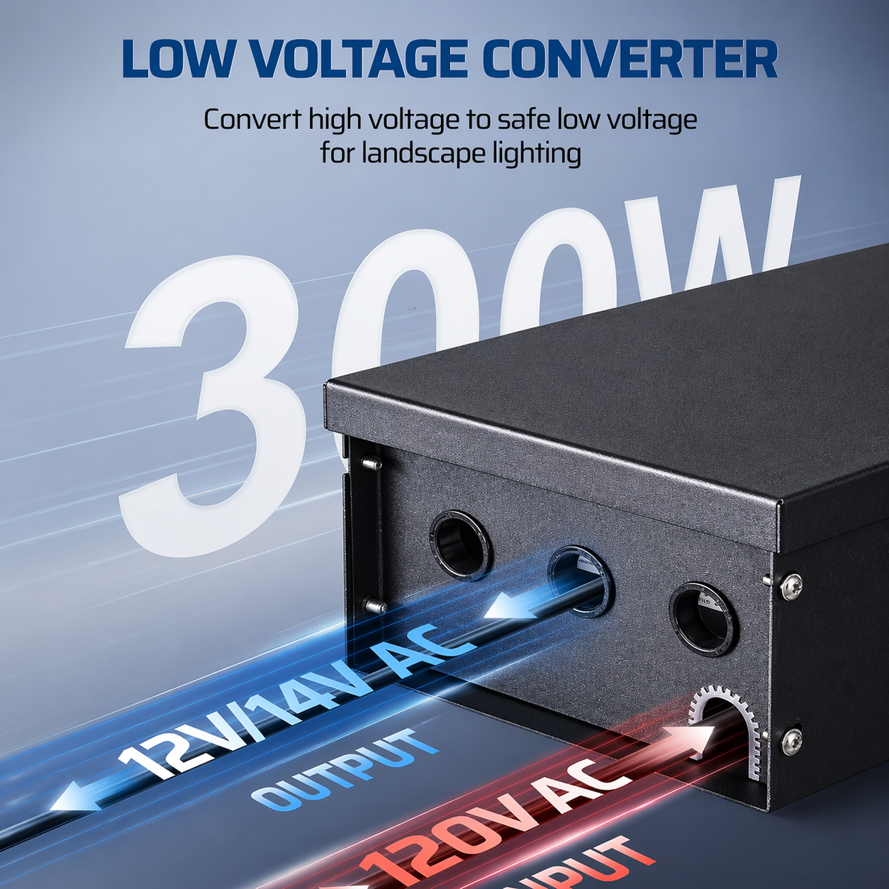 300 Wattage Wi-Fi Low Voltage Metal Landscape Lighting Transformer with 3-Zones, Compatible with Alexa&Google Assistant