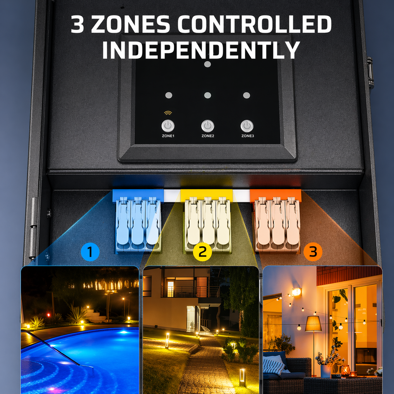 300 Wattage Wi-Fi Low Voltage Metal Landscape Lighting Transformer with 3-Zones, Compatible with Alexa&Google Assistant