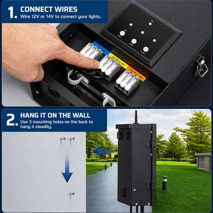 300 Wattage Wi-Fi Low Voltage Metal Landscape Lighting Transformer with 3-Zones, Compatible with Alexa&Google Assistant
