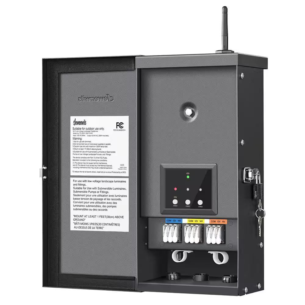 300 Wattage Wi-Fi Low Voltage Metal Landscape Lighting Transformer with 3-Zones, Compatible with Alexa&Google Assistant