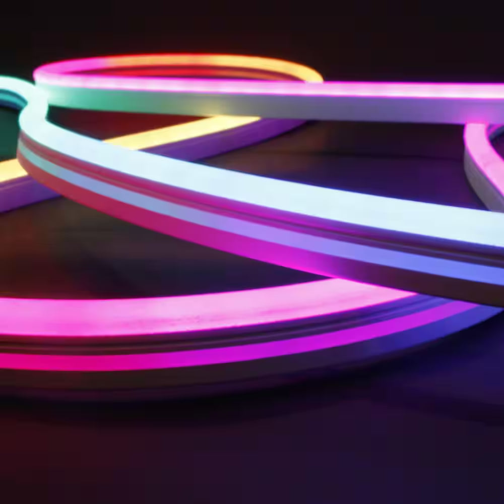 16 Ft. Smart Wi-Fi RGBW 120V Plug-In/12V Neon Flex Integrated LED Outdoor Rope Light Works Alexa/Hey Google/Homekit/Siri